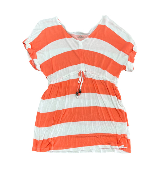 Orange & White Striped Shirt-Size L