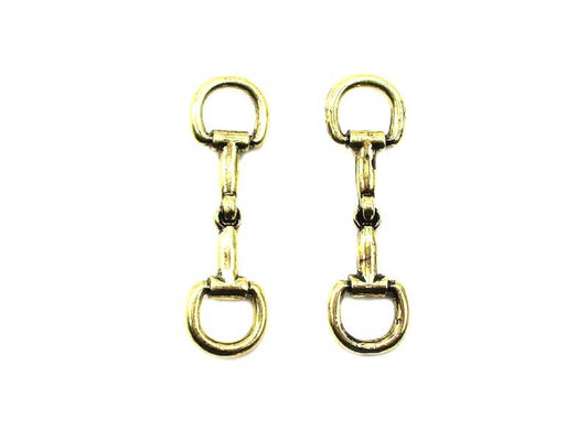 Western Snaffle Bit Dangle Earring Gold