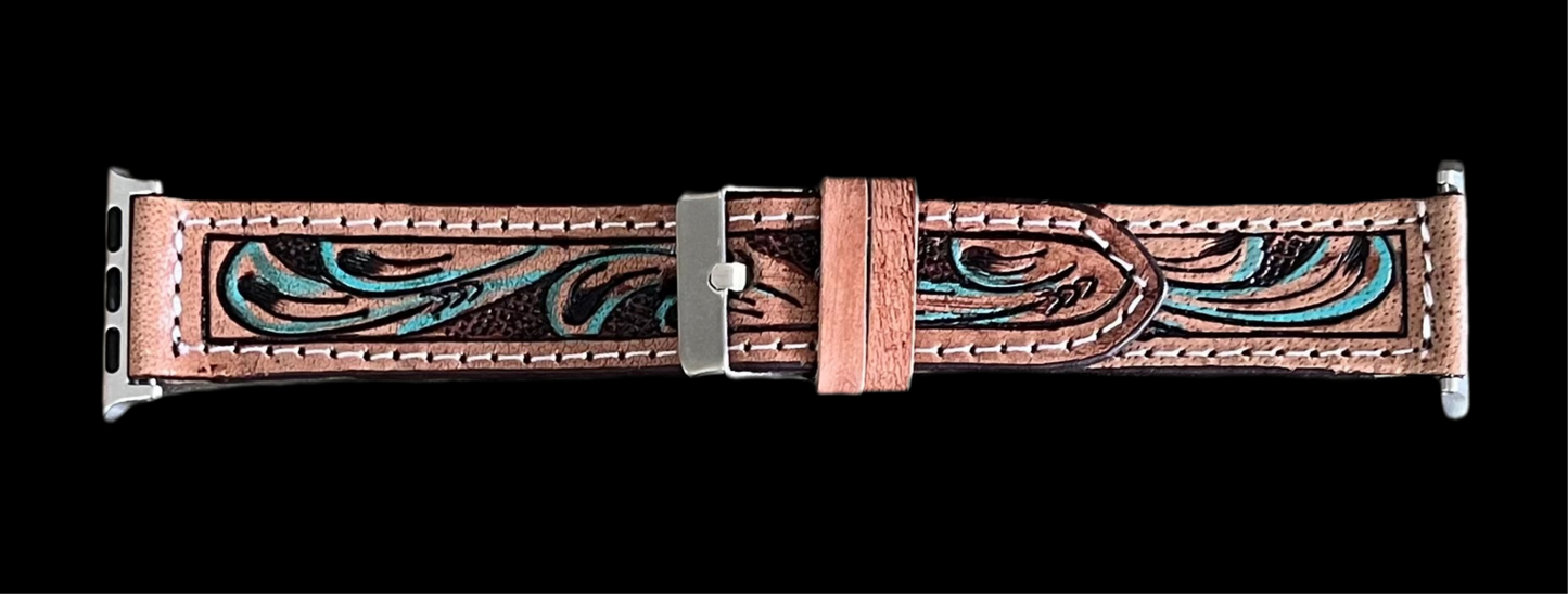 Western Hand Tooled Apple Watchband