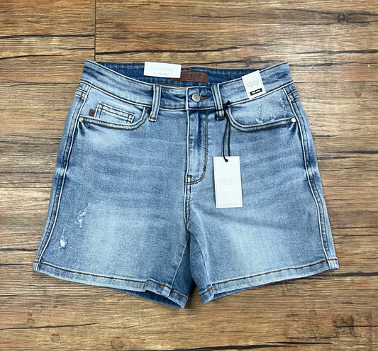 Judy Blue Mid Rise Vintage Wash Dad Shorts