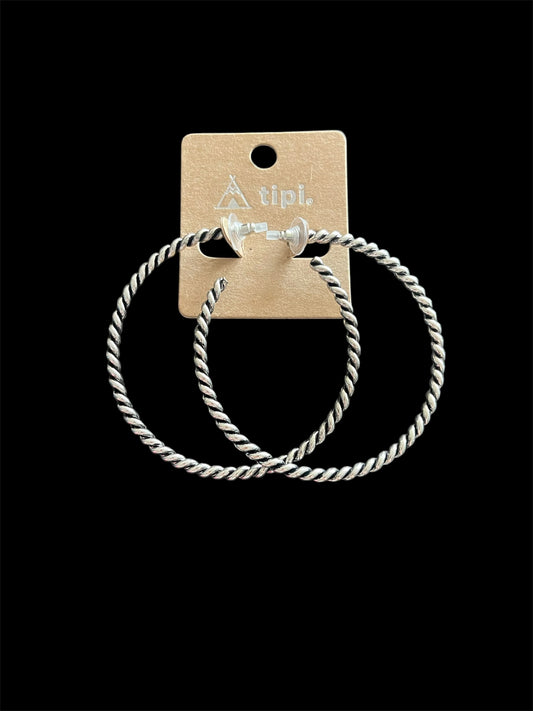 Western Twisted Large Hoop Earrings