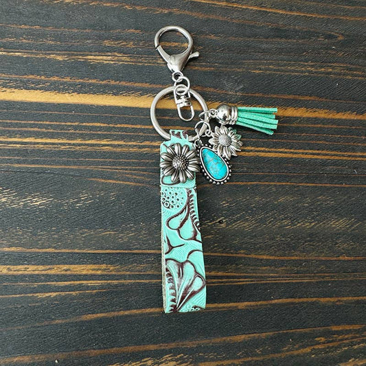 Western Cowboy Vintage Turquoise Keychain