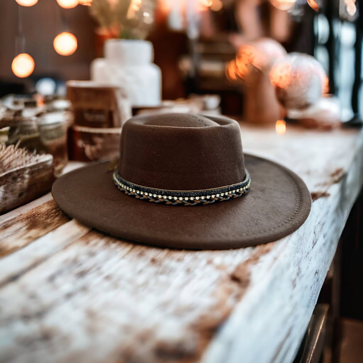 Glitter Braided Glam Hat Band 