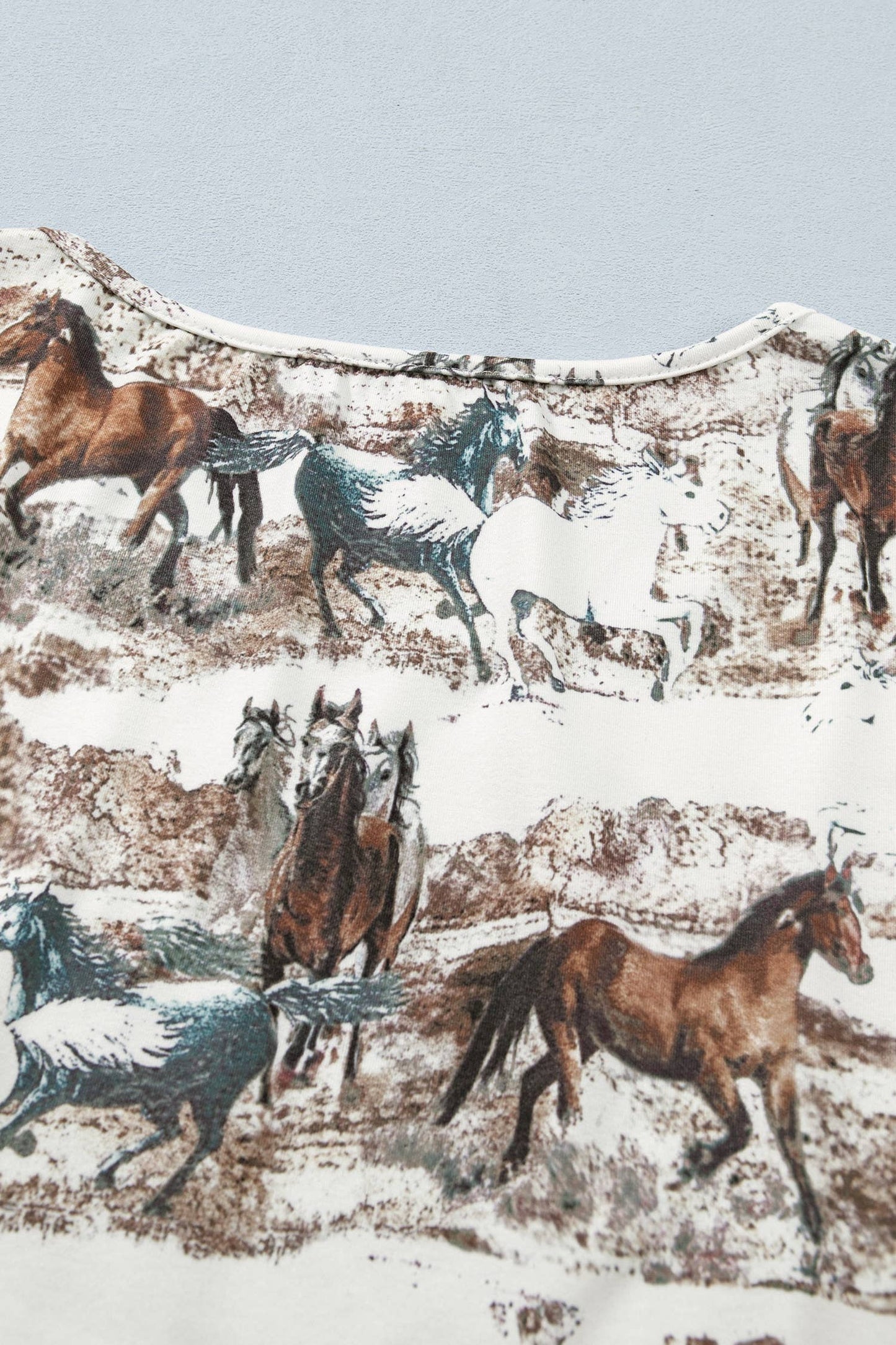 Western Galloping Horses Printed Slim Fit T Shirt (S-XL)