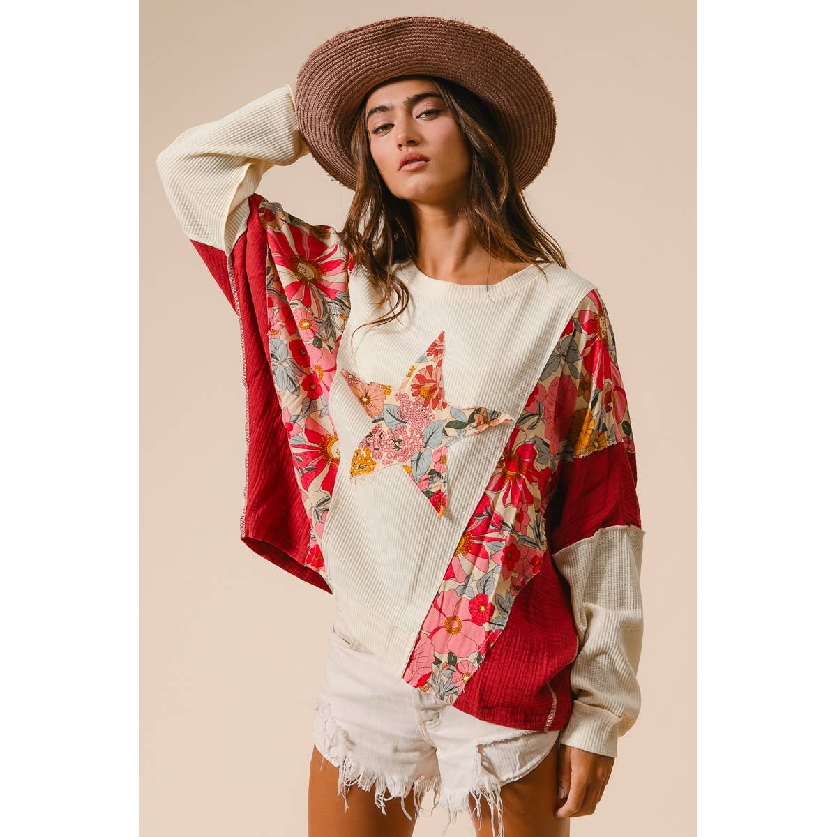 KNIT AND PRINT MIXED AND MATCH TOP