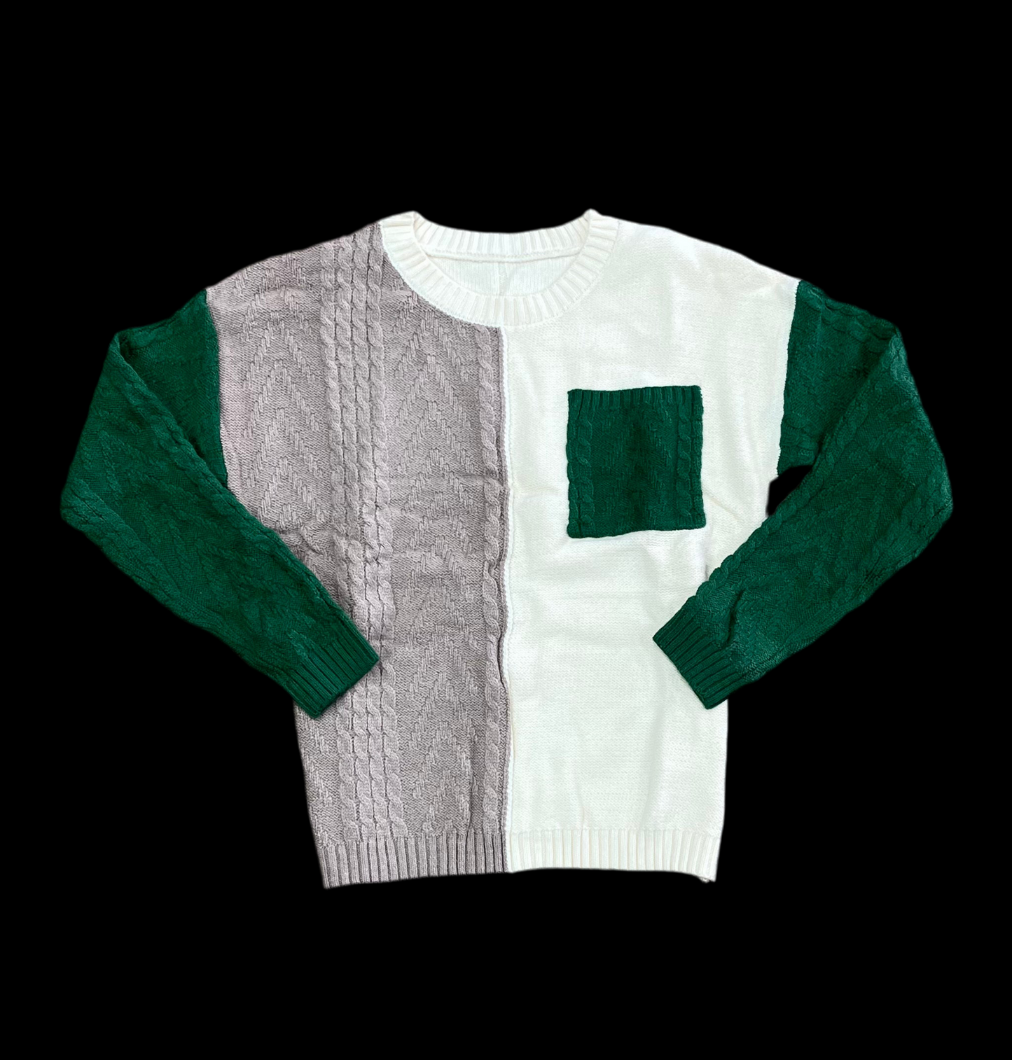 Colorblock Patched Sweater