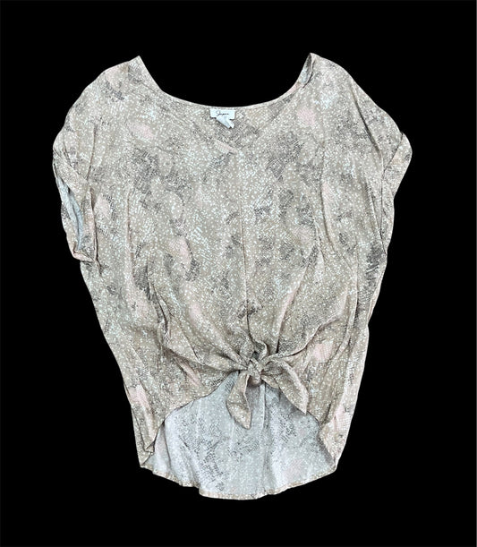 Khaki Snake Print Top-Size L