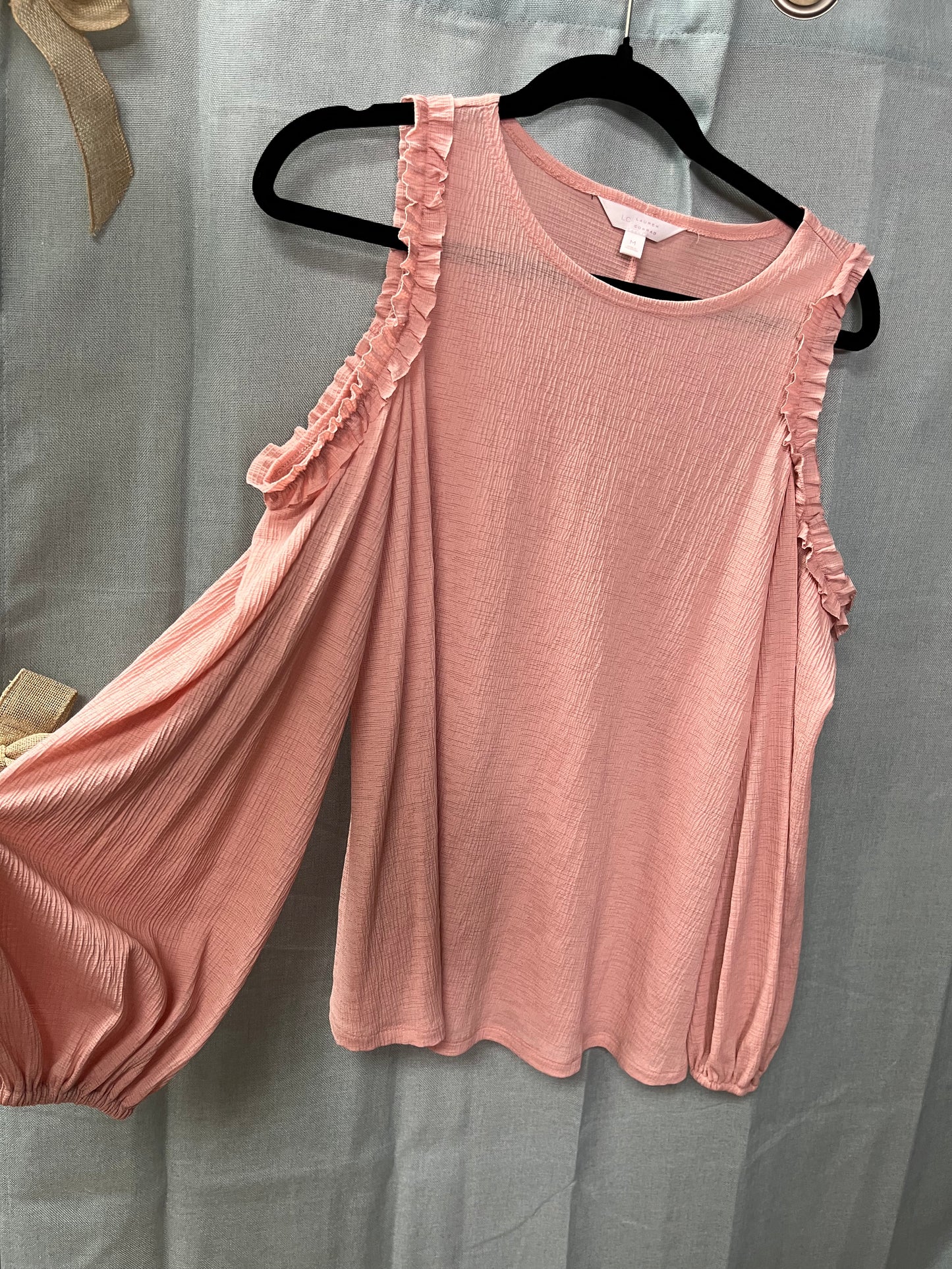 Cold Shoulder Long Sleeve Blouse-Size M