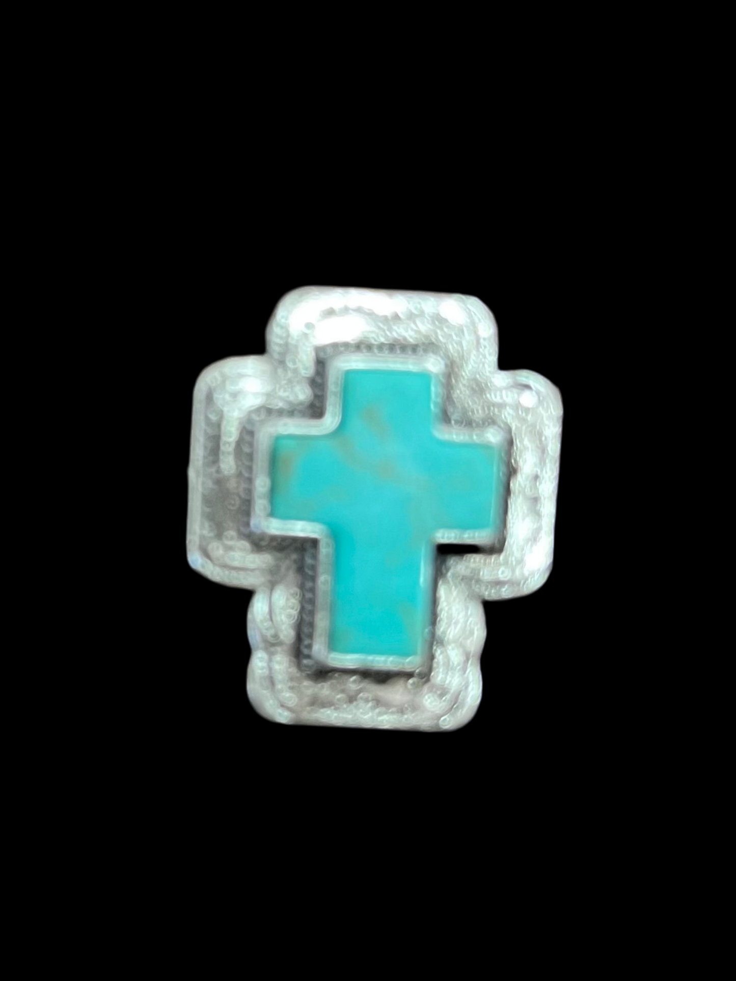 Western Turquoise Cross Stretch Ring
