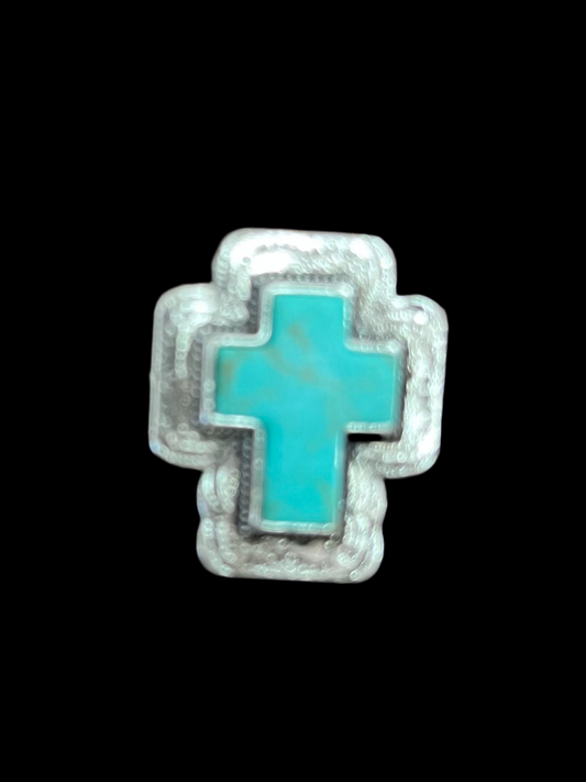Western Turquoise Cross Stretch Ring