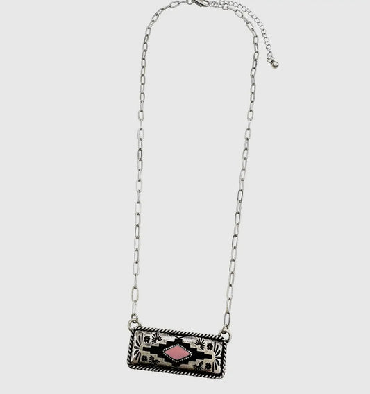 Aztec Pink Turquoise Necklace