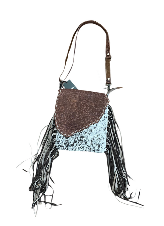 Myra Cowhide & Leather Western Fringe Purse