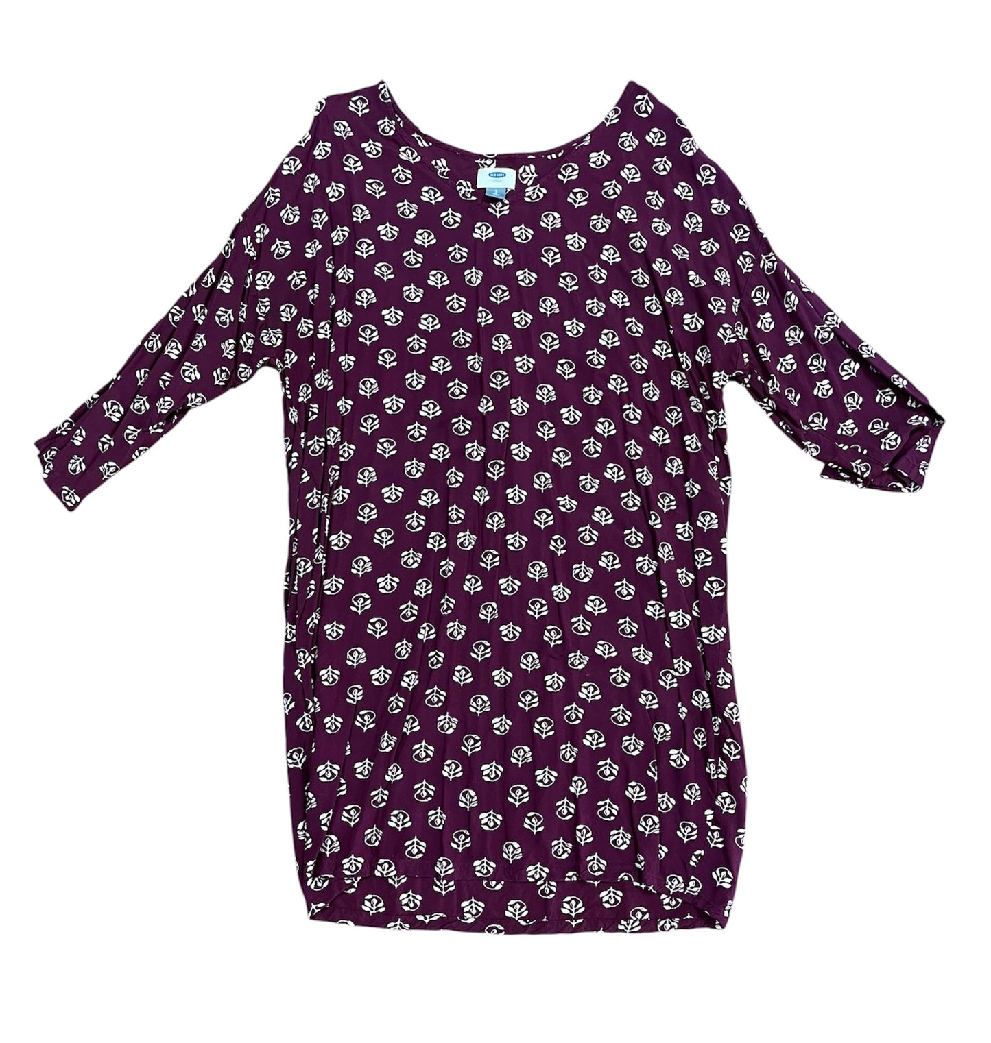 Burgundy Patterned Dress-Size L