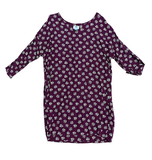 Burgundy Patterned Dress-Size L