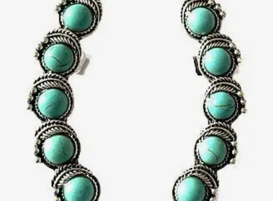 Western Turquoise Curved Bar Ear Cuff