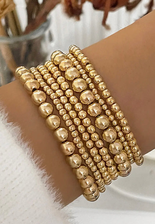 7 Piece Gold Alloy Bracelet Set