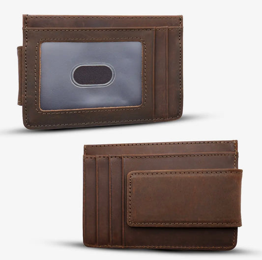 Men’s Leather Wallet with Magnet Clip