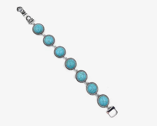 Western Turquoise Round Magnetic Bracelet