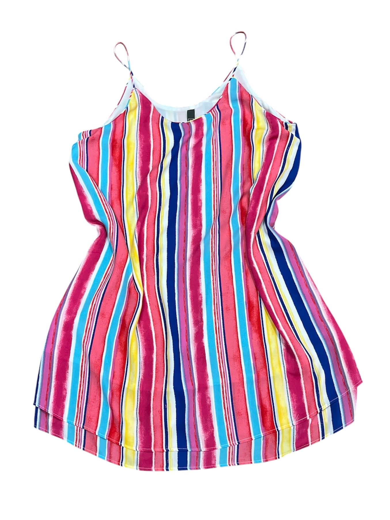 Striped Spaghetti Strap Dress-Size L