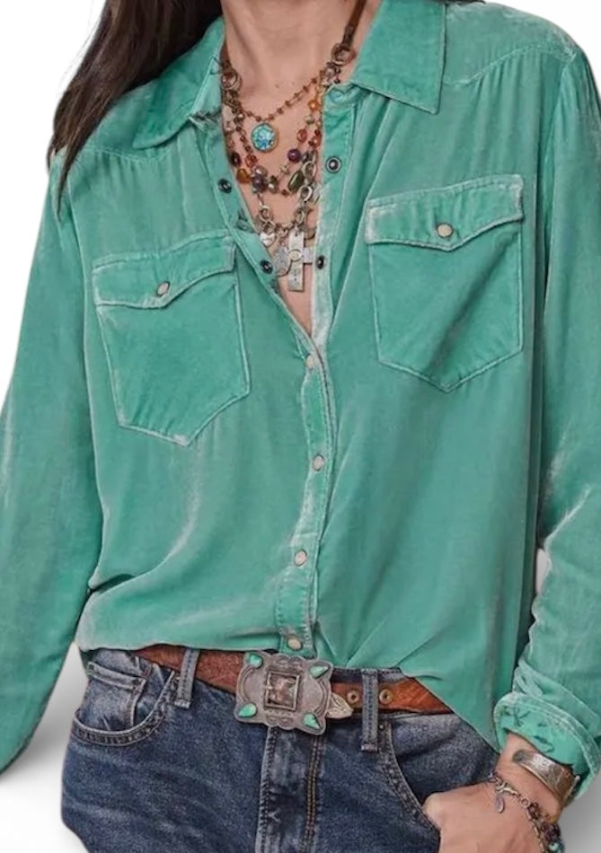 Velvet Long Sleeve Shirt