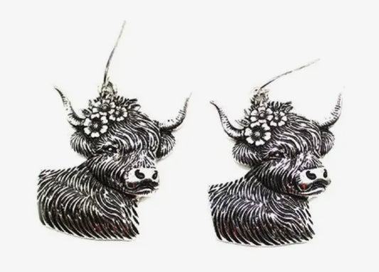Western Cow Dangle Earrings