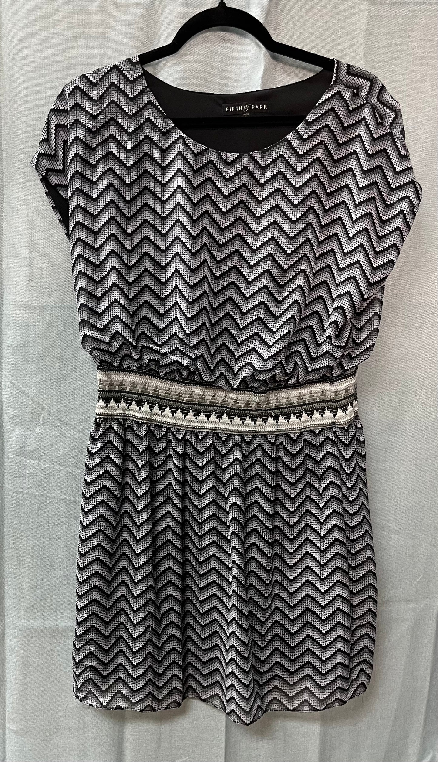 Chevron Print Mini Dress-Size L