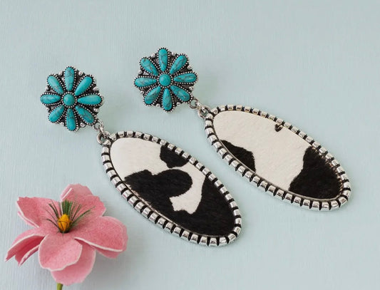 Animal Print Squash Blossom Earrings