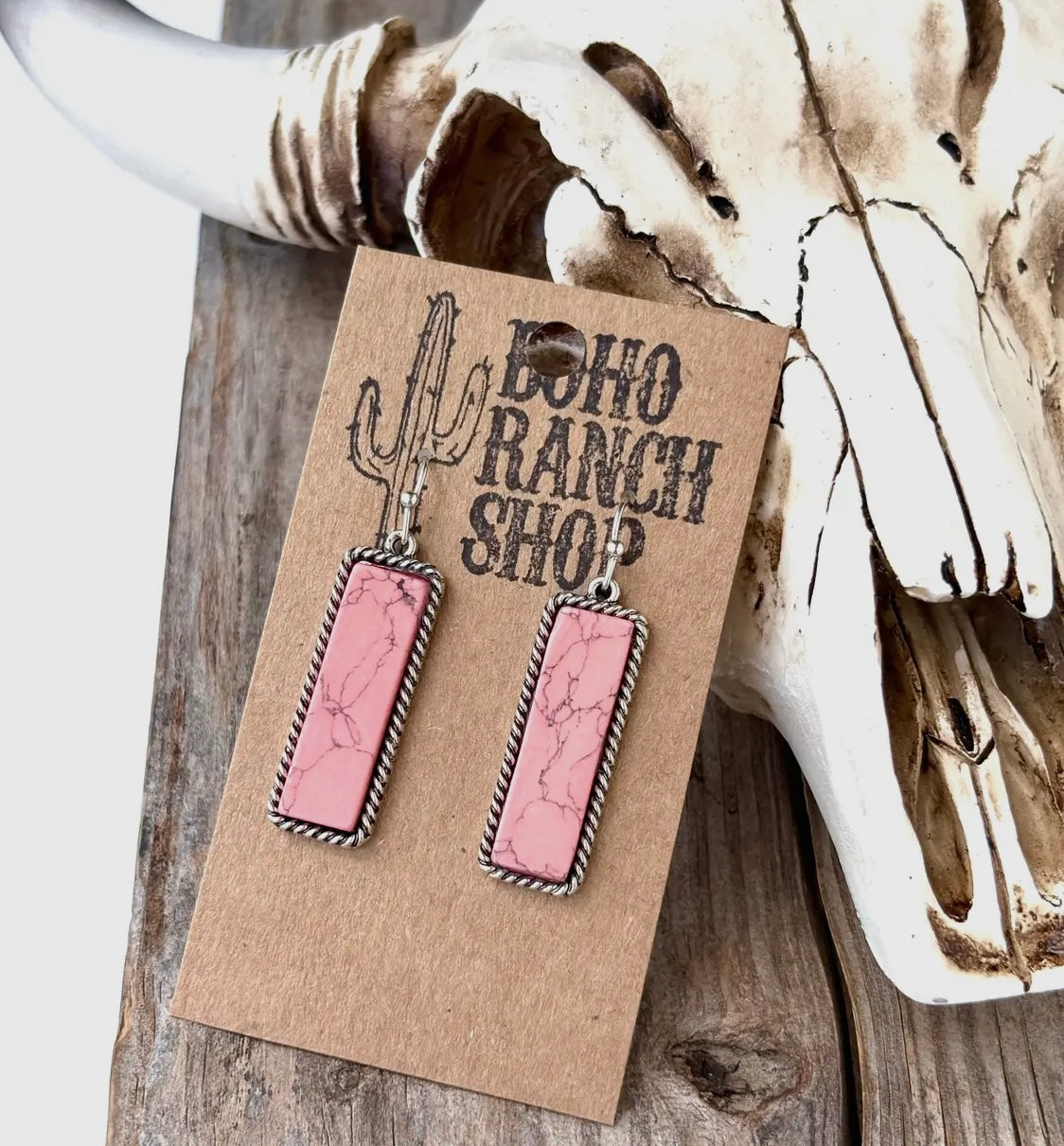 Western Rectangle Bar Drop Earrings