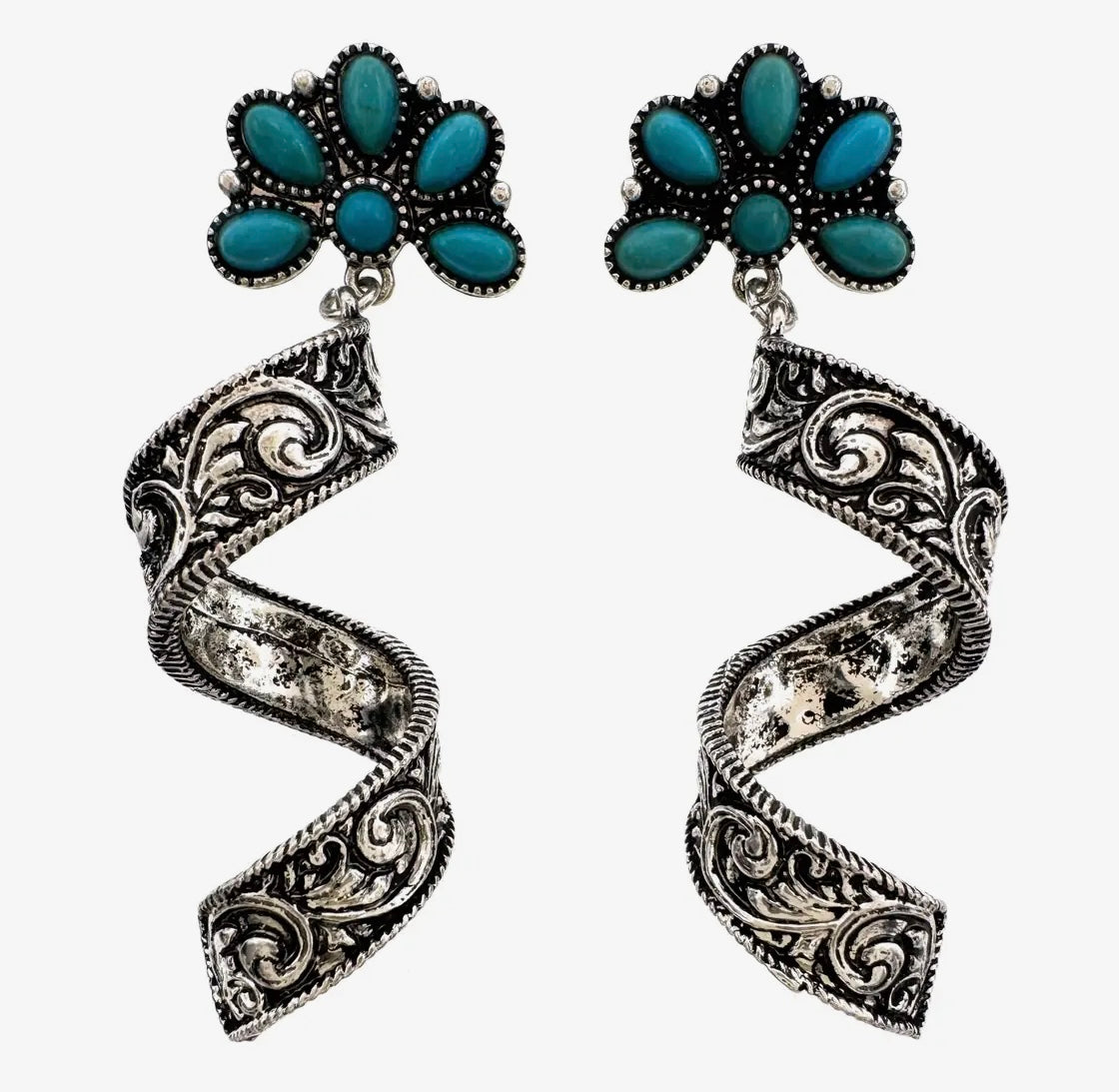 Ribbon Twirl Dangle Earrings