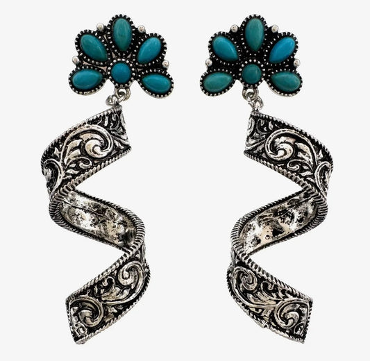 Ribbon Twirl Dangle Earrings