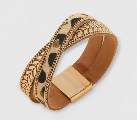 Leopard Wrap Magnetic Bracelet