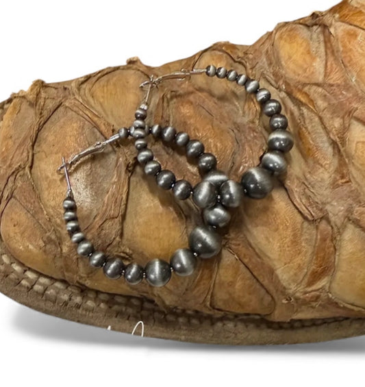 Navajo Bead Hoop Earrings
