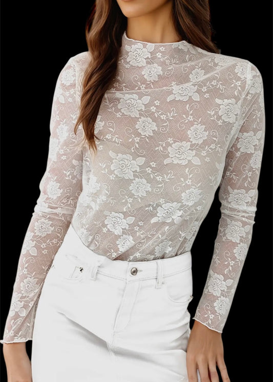 Floral Lace Mesh Top