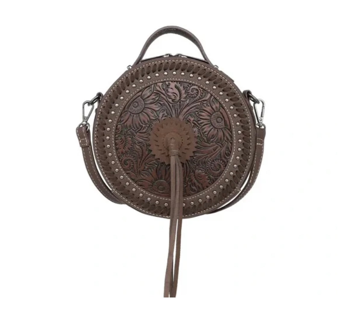 Wrangler Tooled Canteen Bag/Crossbody - Coffee