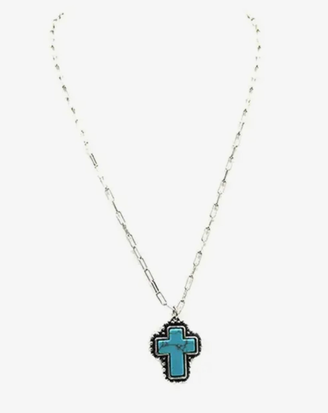 Western Turquoise Cross Necklace