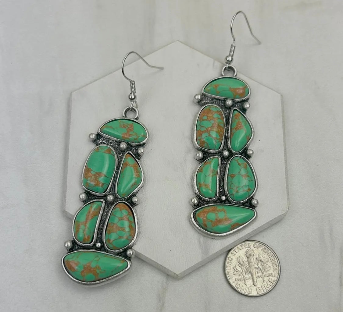 Green Turquoise Earrings
