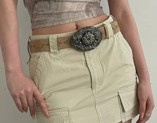 Vintage Belt with Decorative Buckle