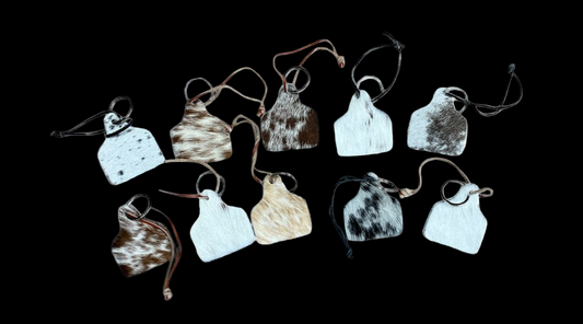 Cow Tag Cowhide Keychain