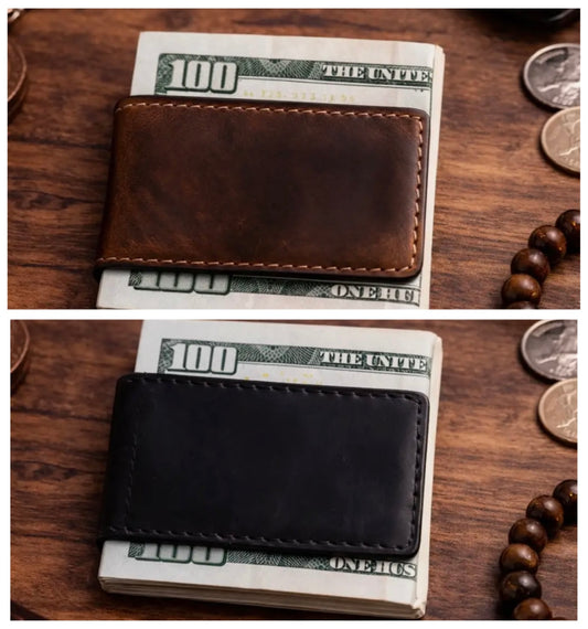 Men’s Leather Money Clip Wallet