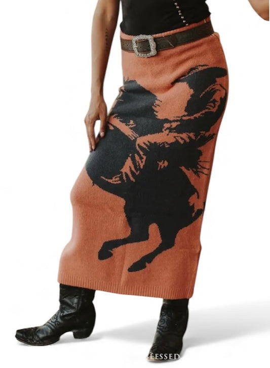 Western Knit Long Tube Skirt