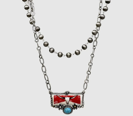 Longhorn Western Necklace