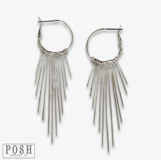 Hoop Earrings with Metal Fringe
