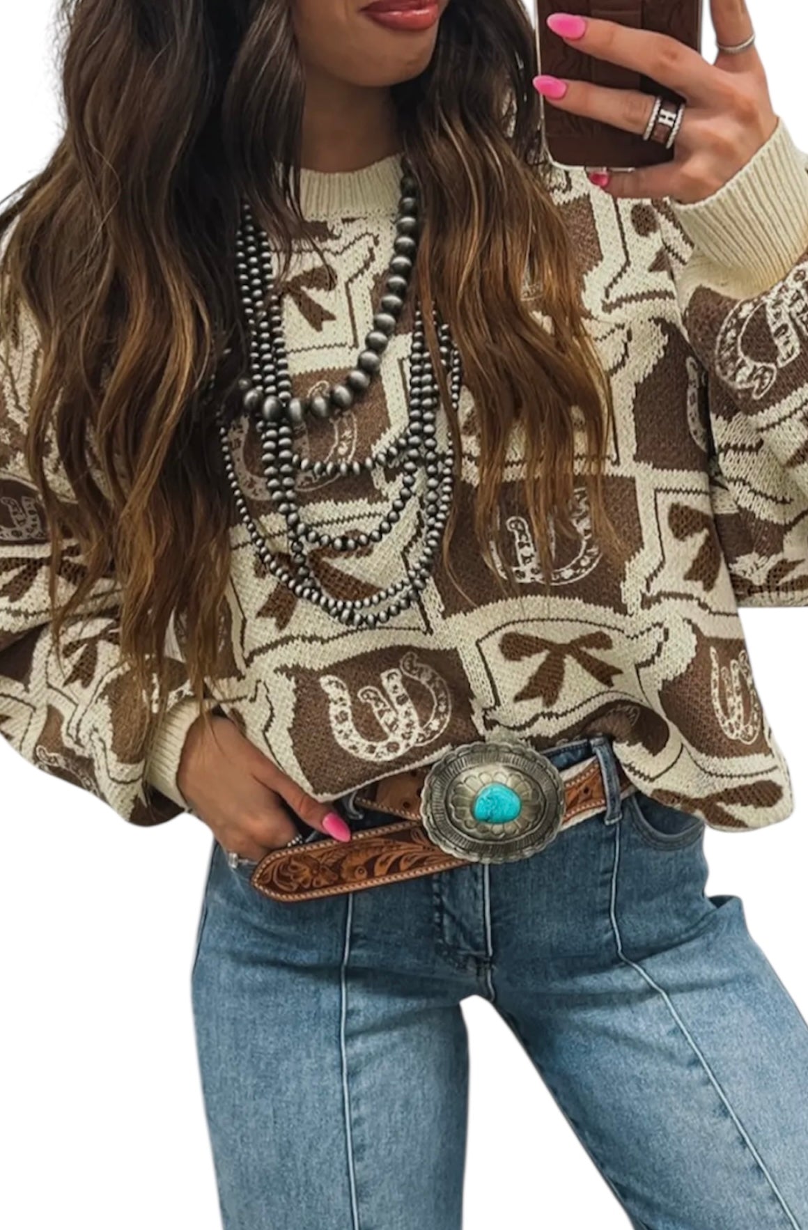 Western Bows and Horseshoes Sweater