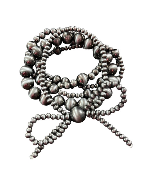 Western Multi Layered Navajo Bead Stretch Bracelet Set