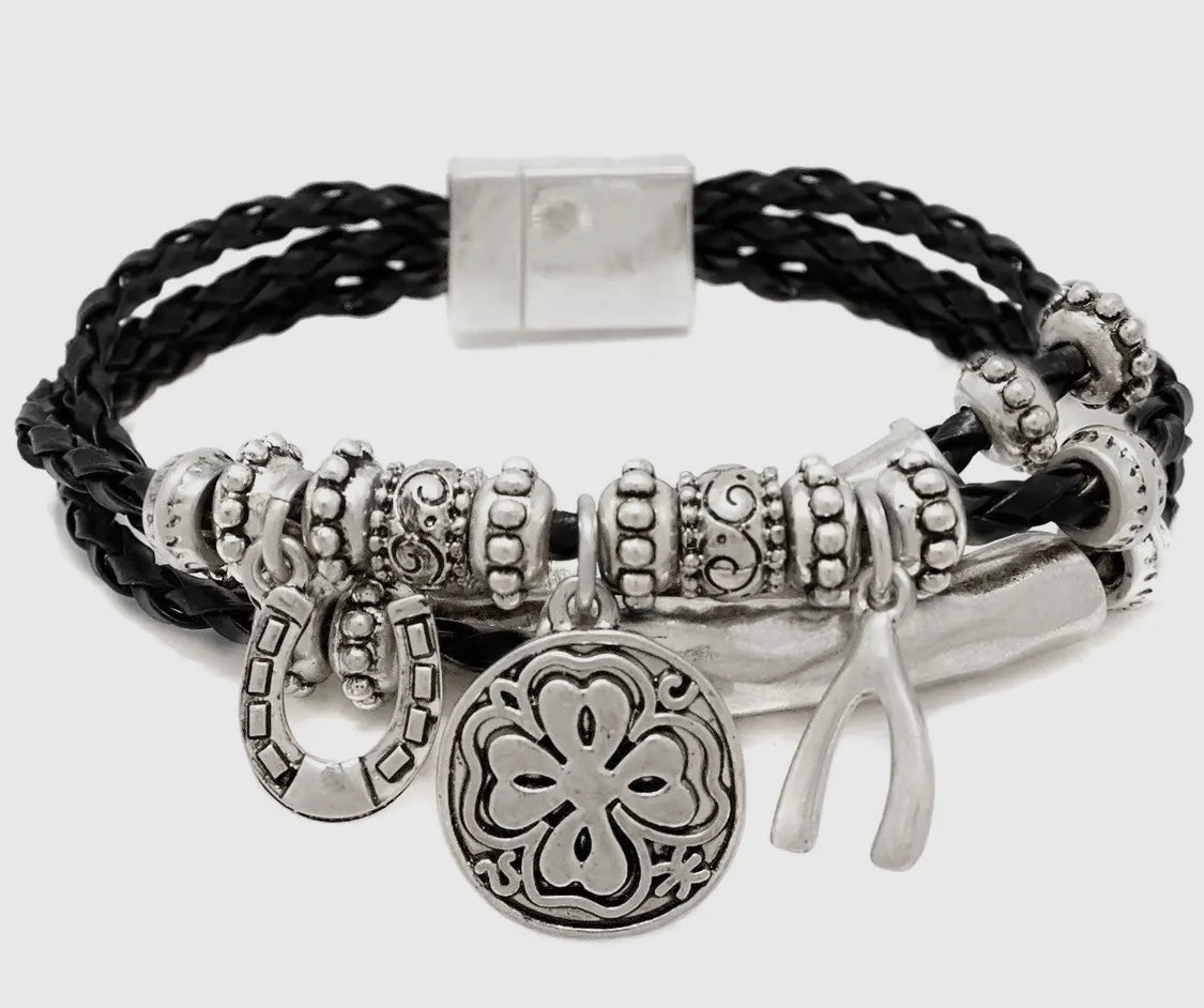 Luck & Protection Leather Bracelet