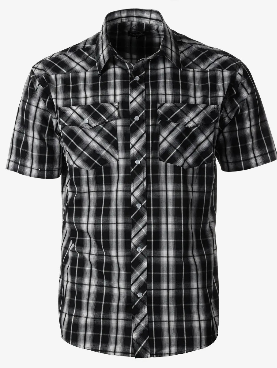 Men’s Pearl Snap Plaid Short Sleeve Shirt