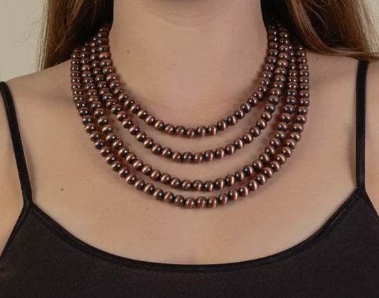 Layered Copper Beaded Necklace