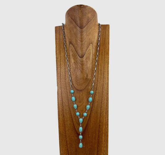 Turquoise “Y” Necklace