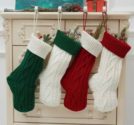 Christmas Knitted Wool Christmas Stocking