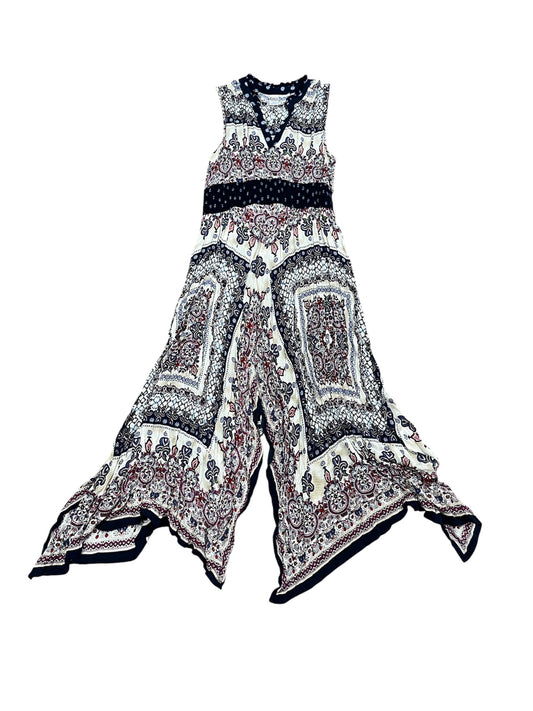 Royal Blue Patterned Maxi Dress-Size L